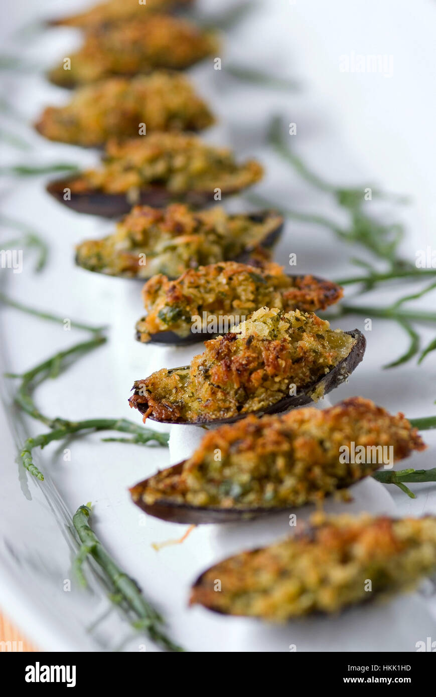 Mussels dishes at the beachside restaurant, Porthminster Cafe, St.Ives