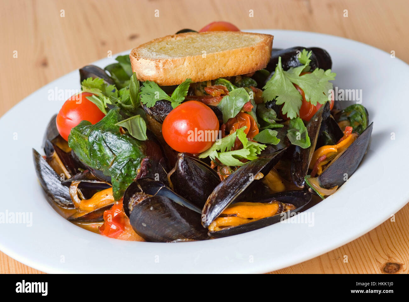 Mussels dishes at the beachside restaurant, Porthminster Cafe, St.Ives