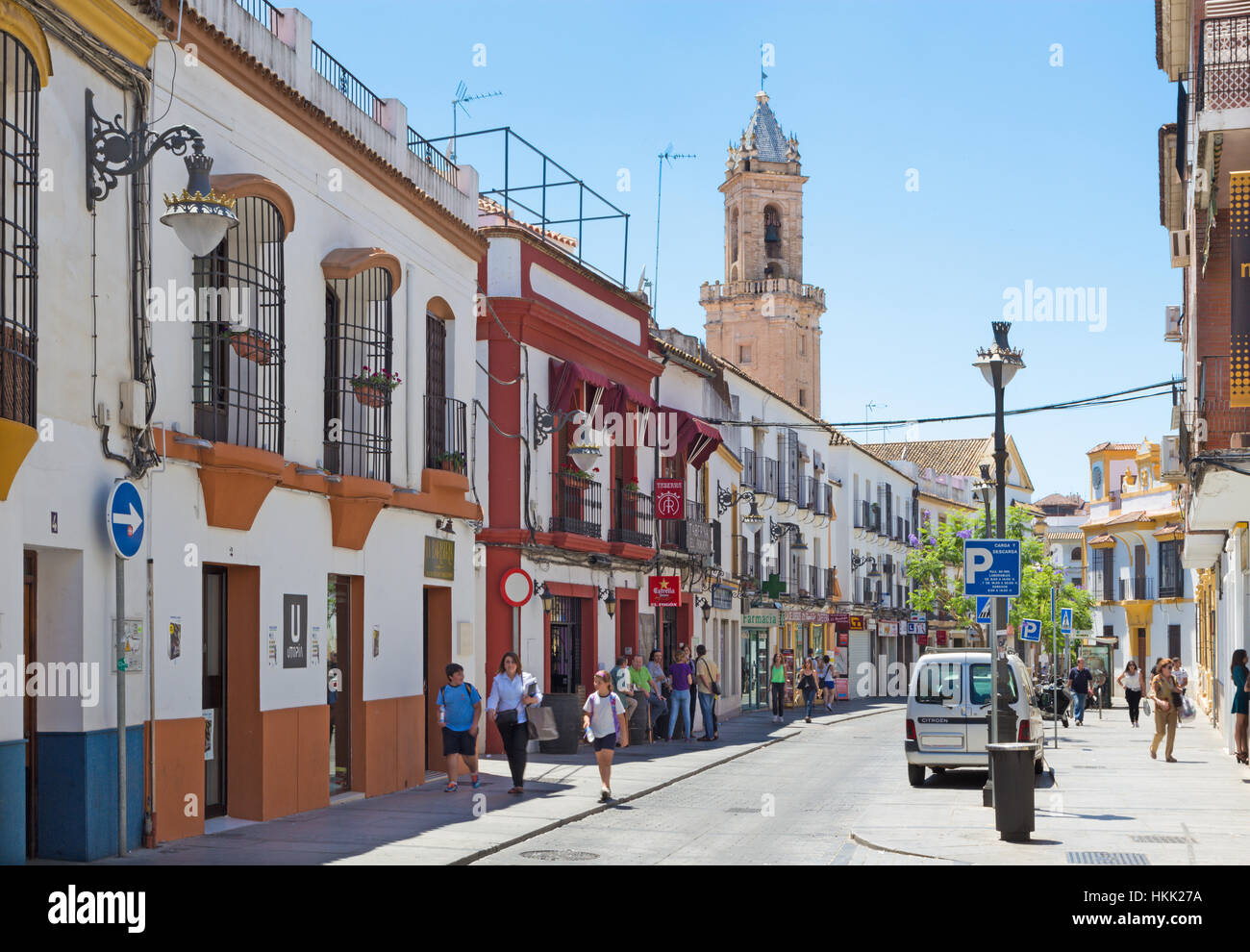 CORDOBA, SPAIN - MAY 26, 2015: The typical Andalusian street. Stock Photo