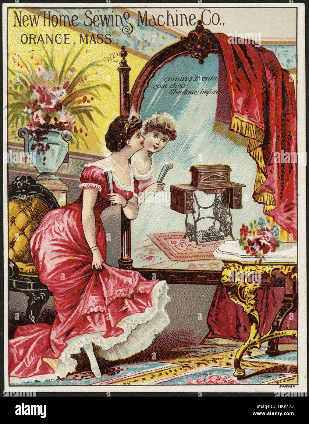 New Home Sewing Machine Co., Orange, Mass. Coming events cast their