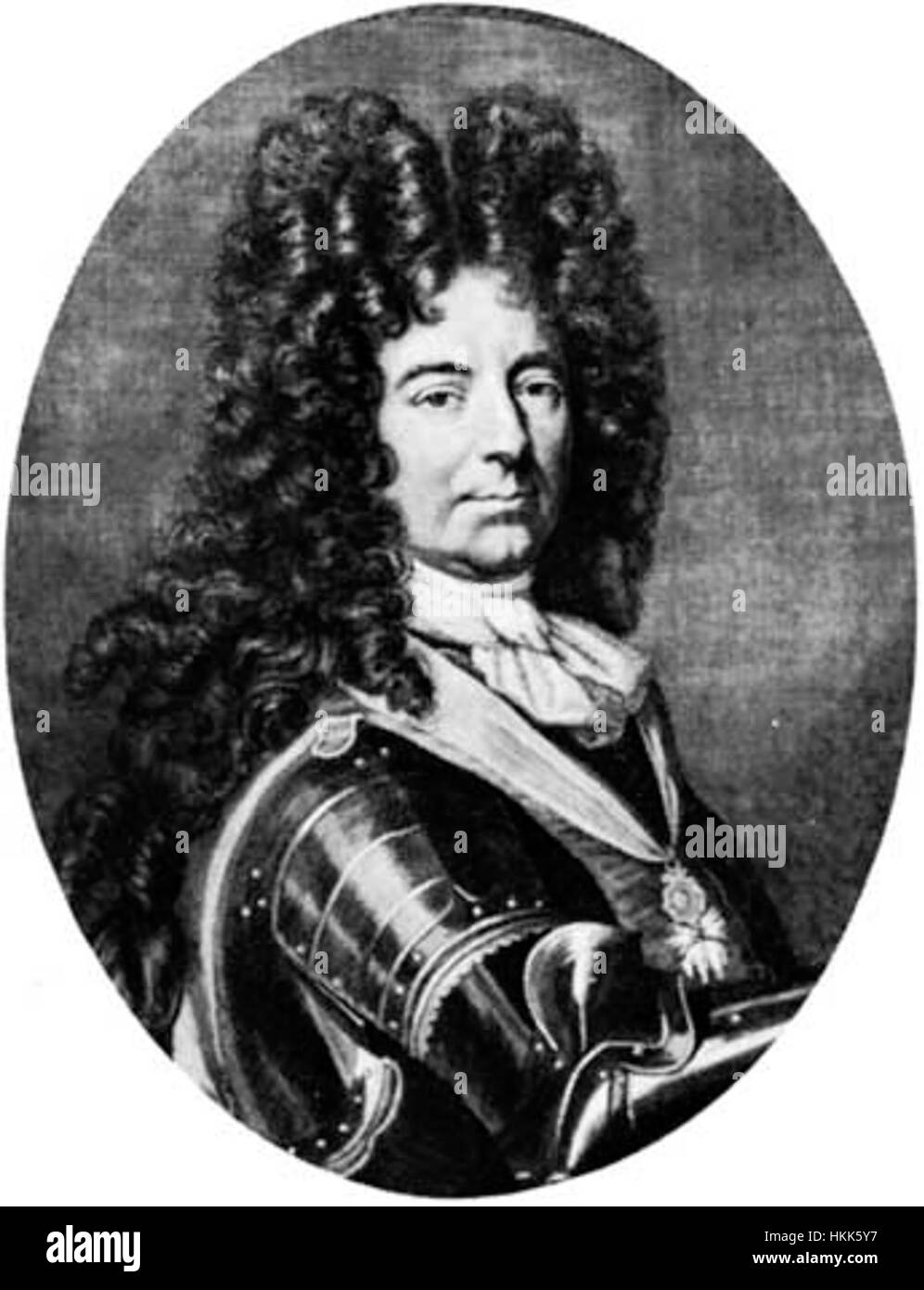 Louis Francois de Boufflers was a prominent French military leader during the 18th century. This painting commemorates his role in military history, highlighting his leadership during key battles in the French military. Stock Photo