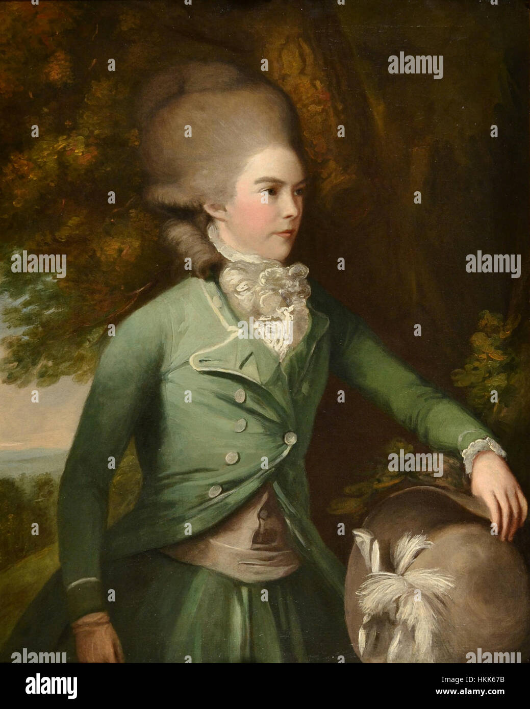 Jane Duchess of Gordon in green riding dress by Daniel Gardner around 1775 Stock Photo