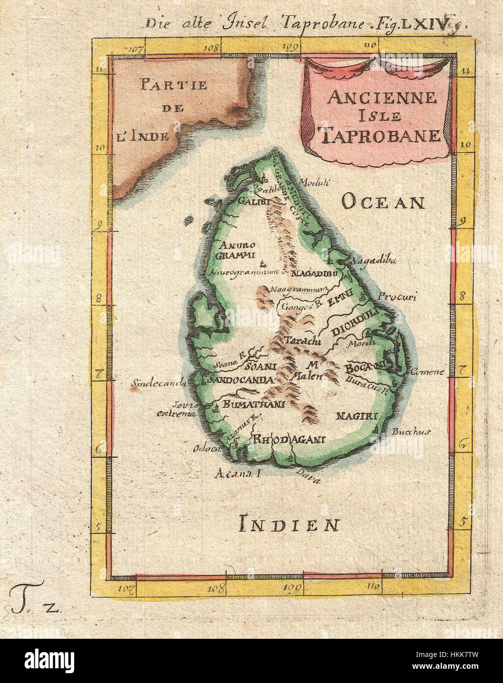 1686 Mallet Map of Ceylon or Sri Lanka (Taprobane) - Geographicus - Taprobane-mallet-1686 Stock Photo