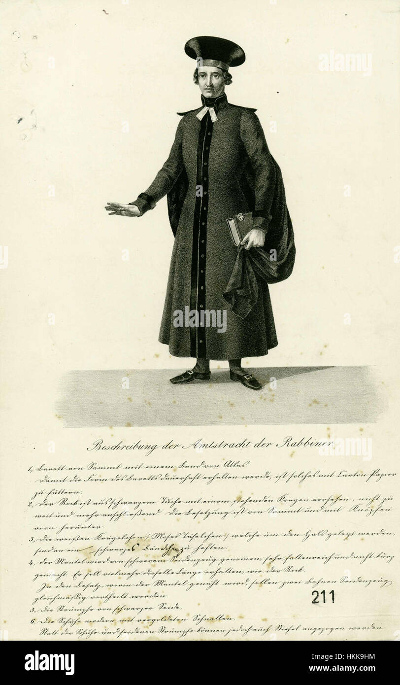 Amtstracht der badischen Rabbiner 1843 Stock Photo