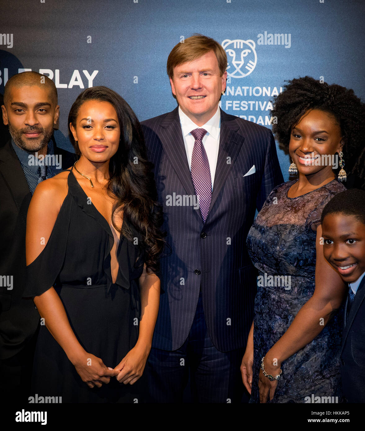 King Willem-Alexander of the Netherlands with Melanie Liburd and Saycon ...