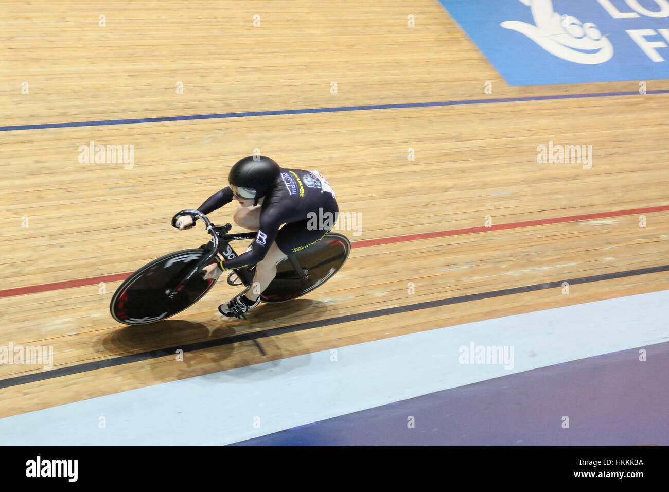 Manchester, UK. 29th January 2017. Team Terminator take gold in the womens team sprint5 during 2017 HSBC UK National Track Championships Day Three at National Cycling Centre, Manchester.  Photo by Dan Cooke. 29 January 2017   Credit: Dan Cooke/Alamy Live News Stock Photo