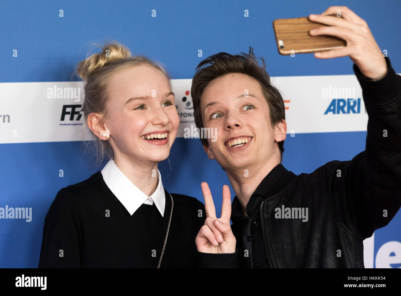 berlin-germany-29th-jan-2017-actors-jule-hermann-and-arved-friese