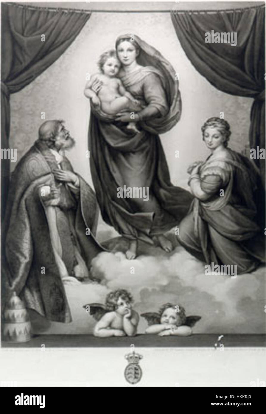 Auguste Gaspard Louis Desnoyers Sixtinische Madonna, 1841 Stock Photo
