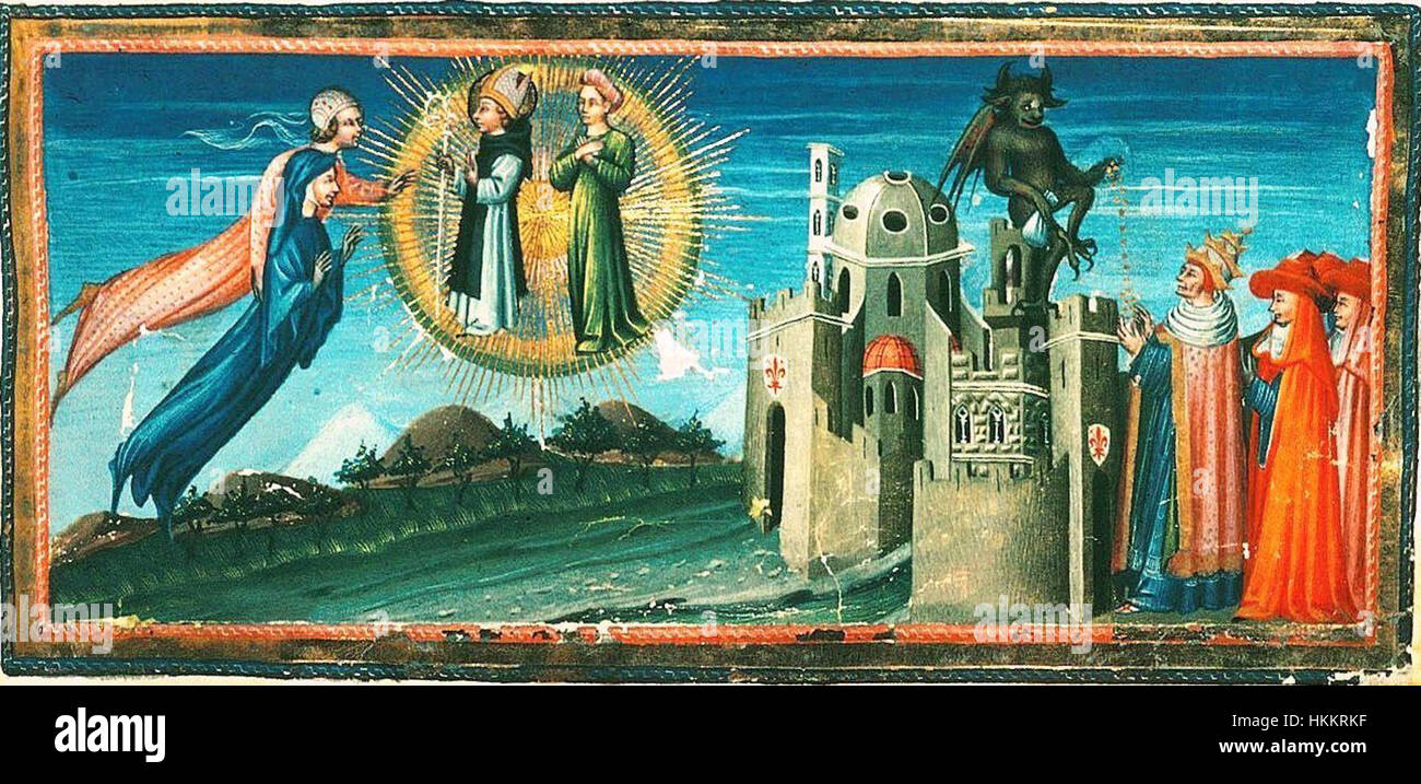 Giovanni di Paoloâ€™s *Divine Comedy* painting illustrates scenes from ...