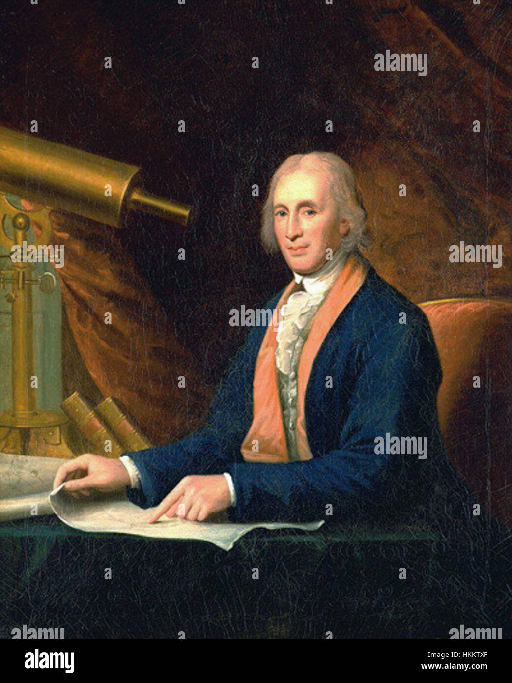 David Rittenhouse was an American astronomer, mathematician, and inventor. Known for his work in astronomy, he designed and built the first orrery in America and served as the first Director of the United States Mint. Stock Photo