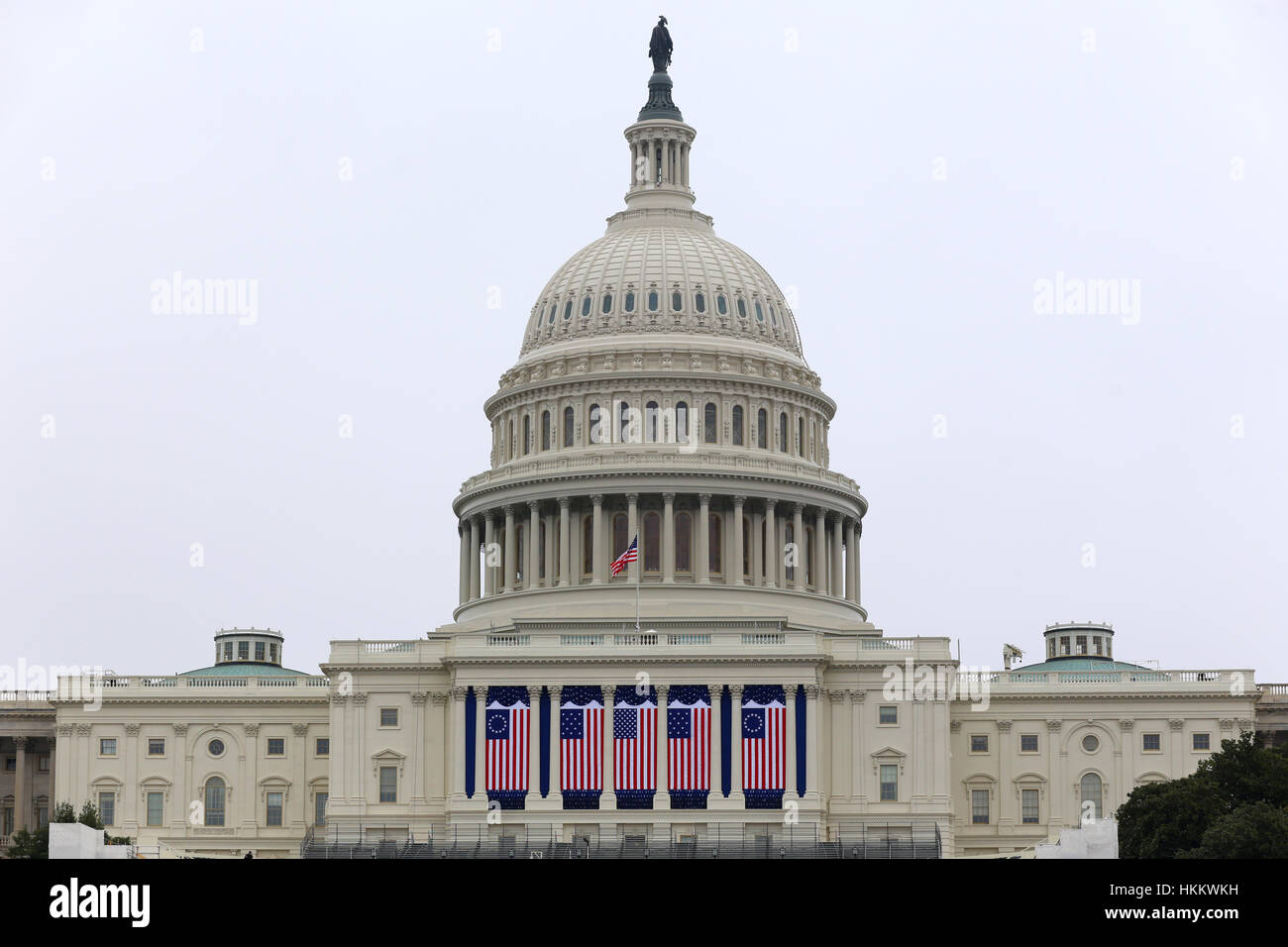 US Capitol adorned with historic US Flags for the Inauguration Stock ...