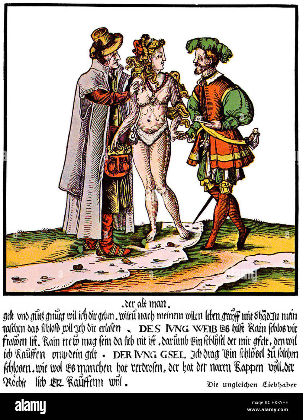 16thc-German-woodcut-Chastity-belt Stock Photo