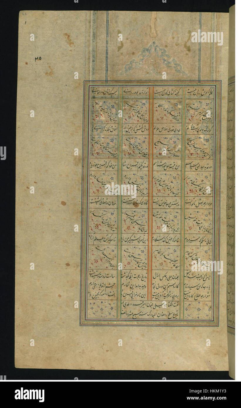Amir Khusraw Dihlavi - Colophon - Walters W62364A - Full Page Stock Photo