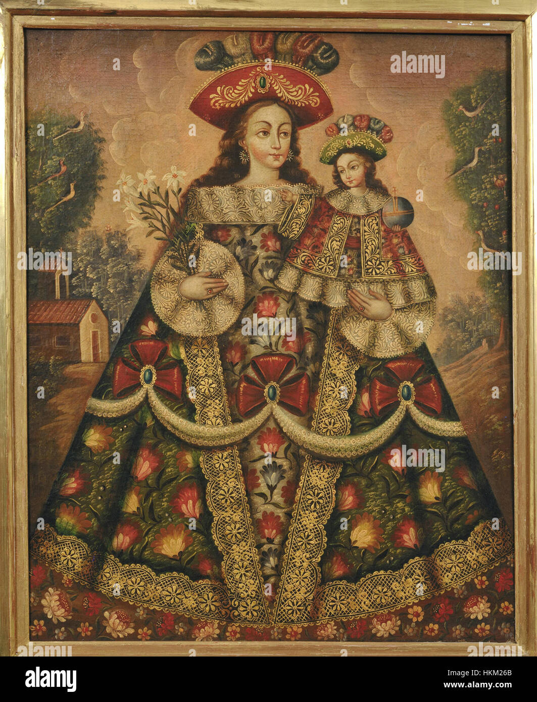 Anonymous, Cuzco School, Peru - The Virgin of the Pilgrims and Child - Google Art Project Stock Photo