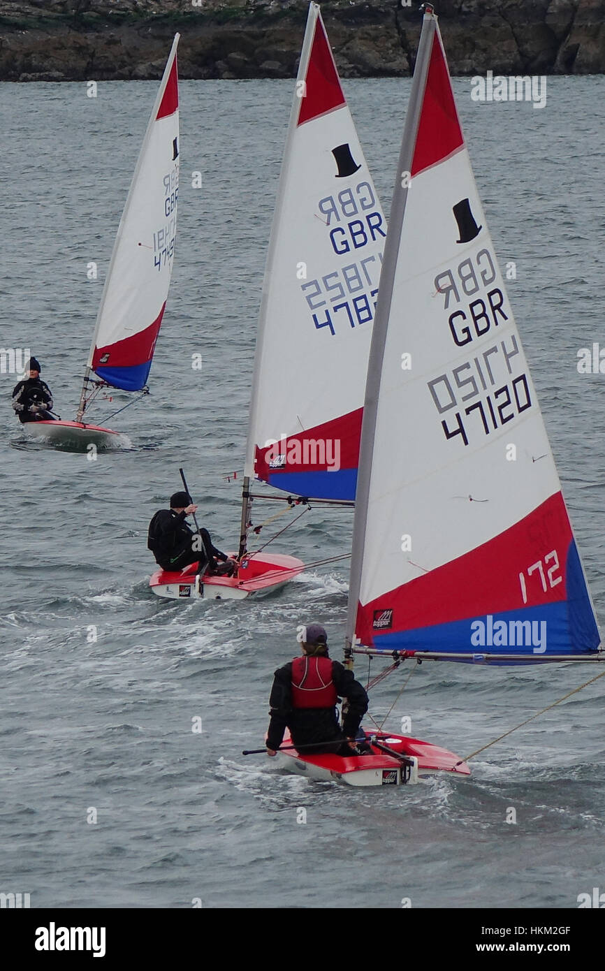 Topper Sailing Dinghies during Race Training at North Berwick Stock
