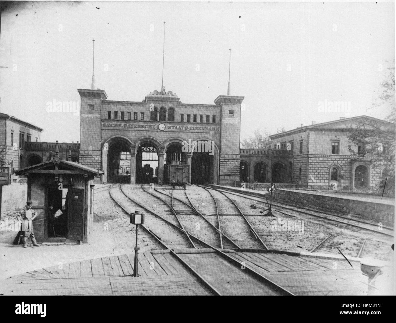 Bayrischer Bahnhof Leipzig um 1890 Stock Photo