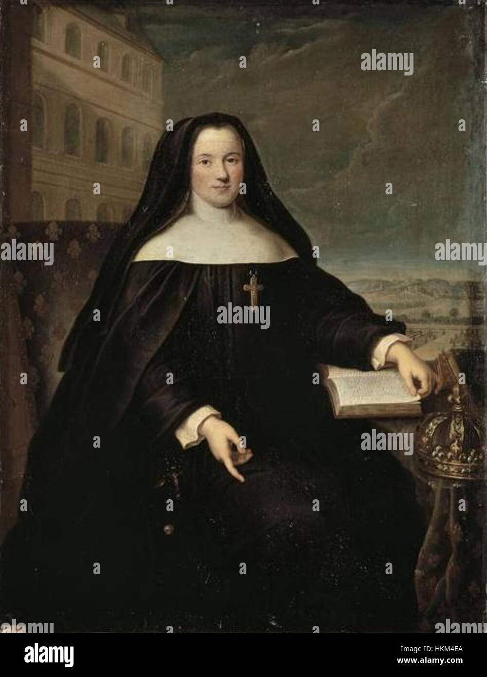La Reine Marie Leszczynska En Costume De Religieuse Devant La Maison Royale De Saint Cyr Par Santerre Stock Photo Alamy