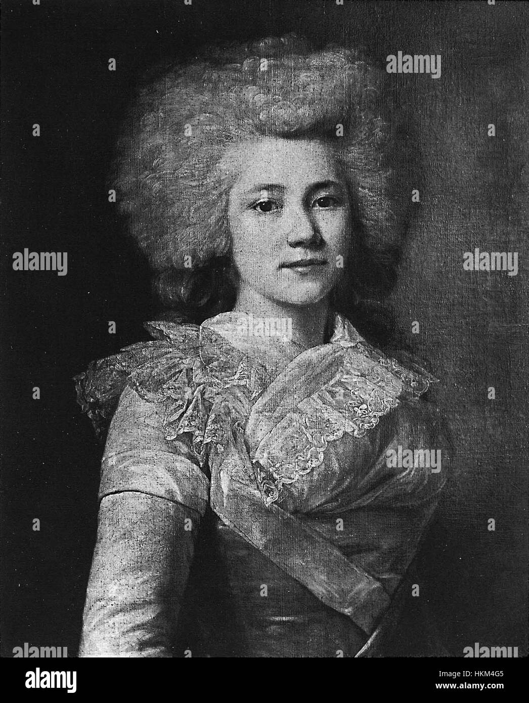 A portrait of La Princesse Eugenie Sergueewna Dolgorouky, a noblewoman from Russian aristocracy, capturing her elegance and status in the Russian Empire. Stock Photo