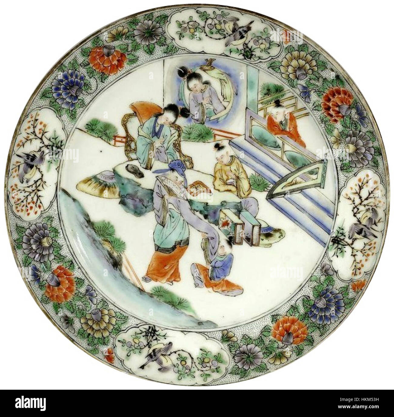 Qing Dynasty Plate with court scene Stock Photo Alamy