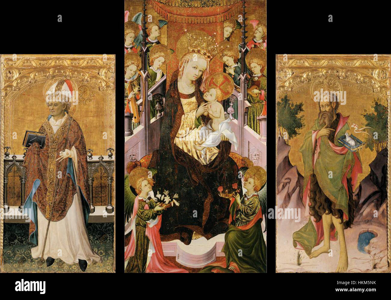 This altarpiece, created by an unknown 15th-century artist, depicts the ...