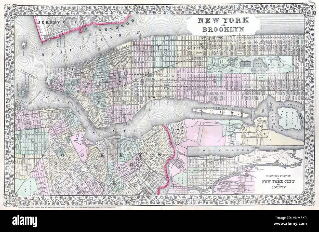 1867 Mitchell Map of New York City, New York - Geographicus ...