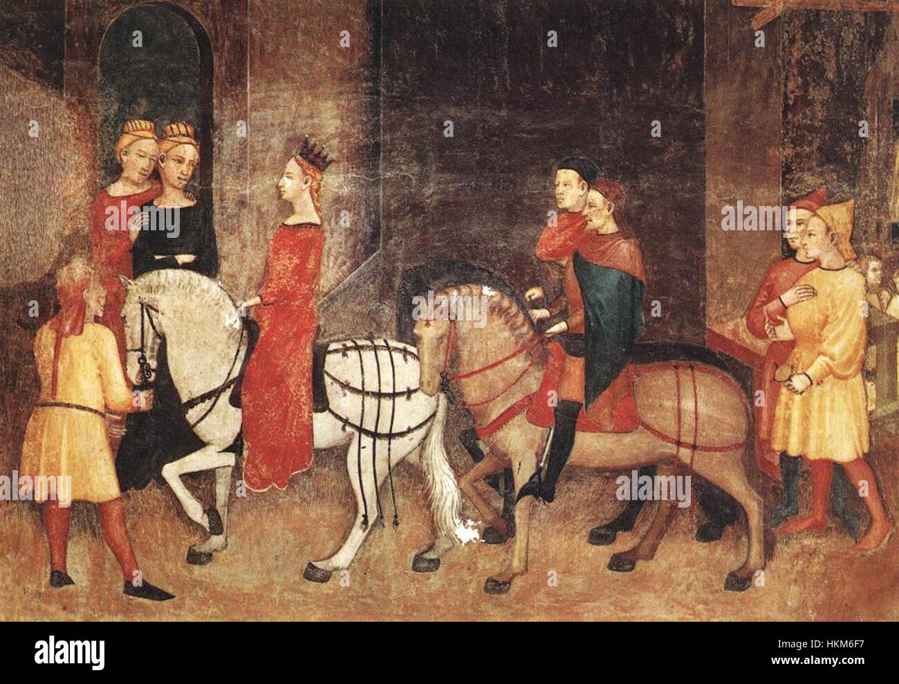 Ambrogio Lorenzetti - Effects of Good Government on the City Life (detail) - WGA13492 Stock Photo