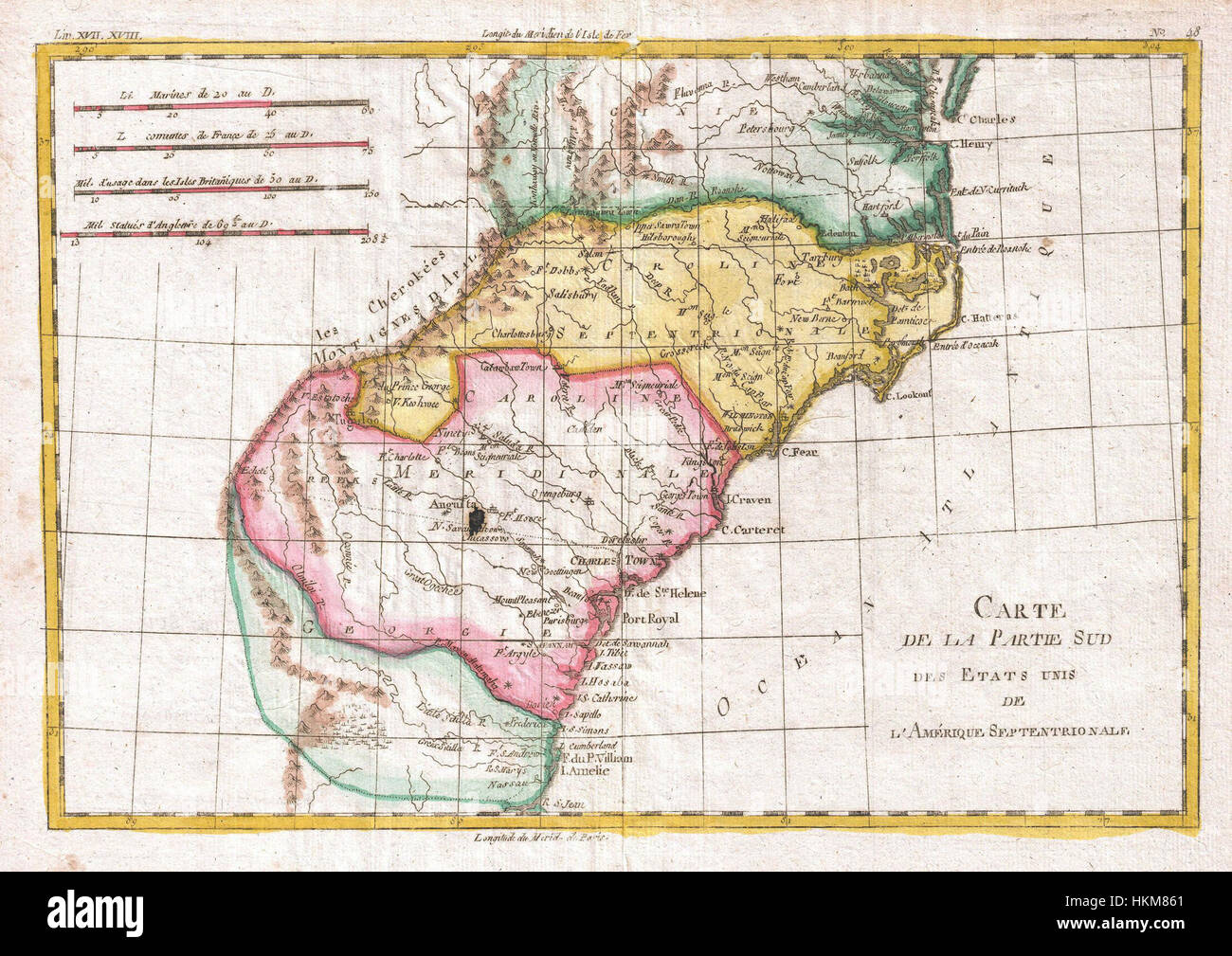 1780 raynal bonne map southern hi-res stock photography and images - Alamy