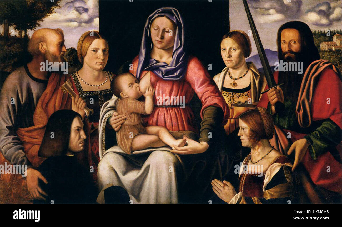 Bernardino Luini's painting 'Virgin and Child with Saints and Donors ...