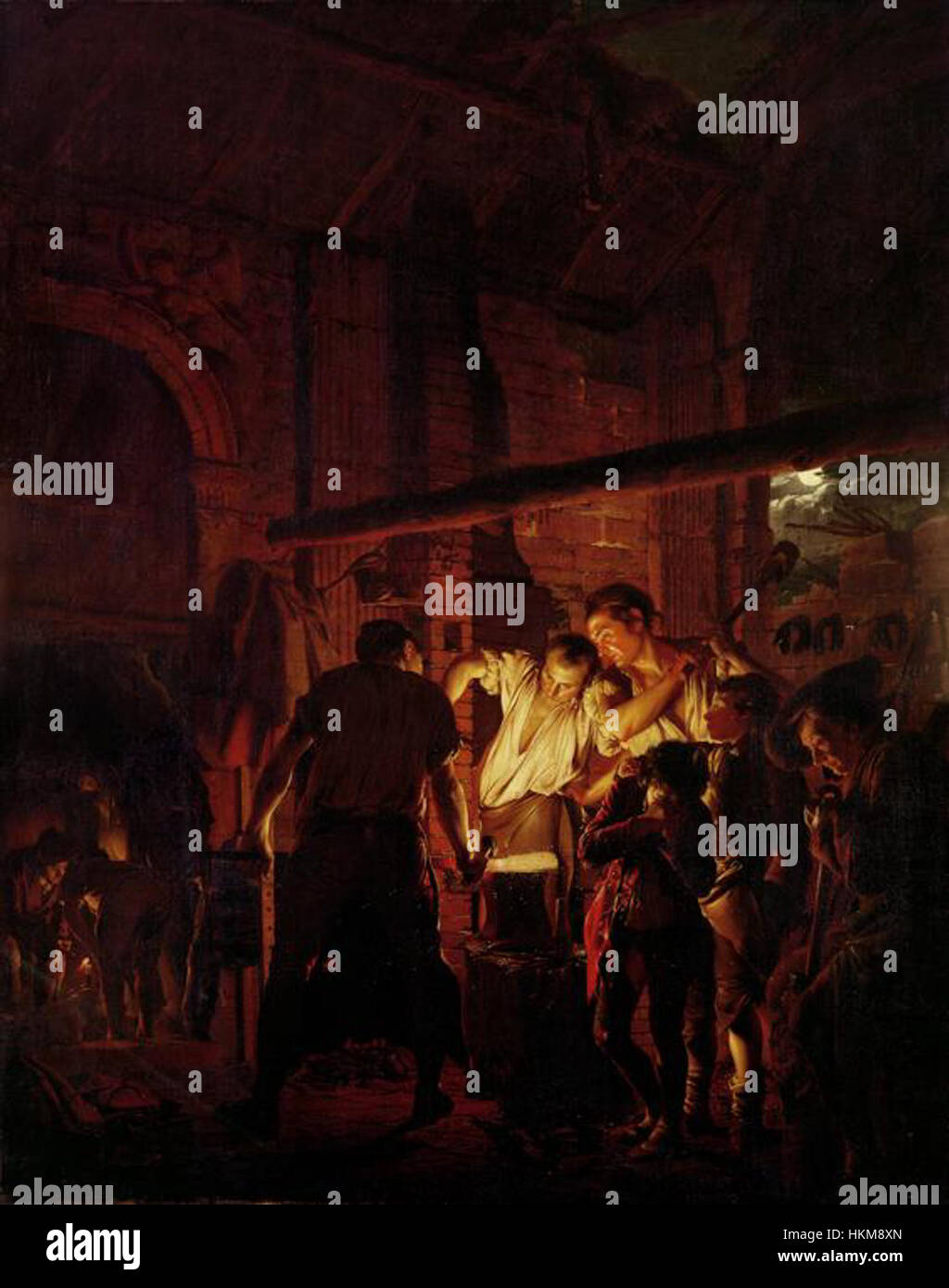 Joseph Wright’s 1771 painting, 'A Blacksmith’s Shop', illustrates the ...