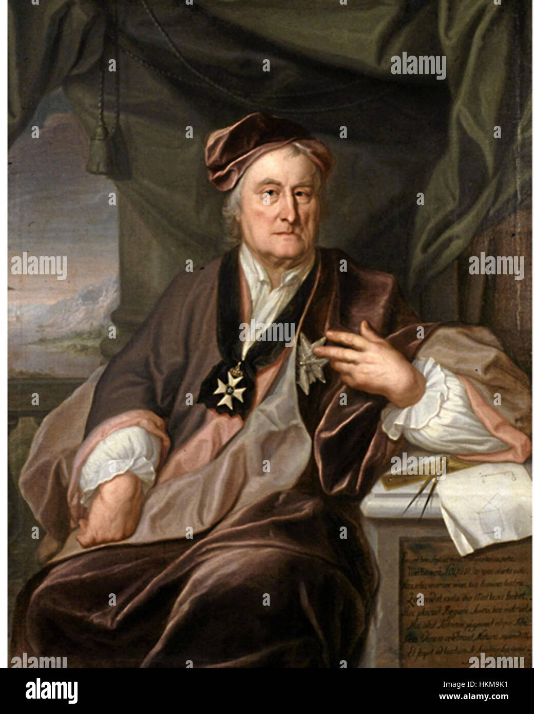 Christopher Polhem painted by Johan Henrik Scheffel 1741 Stock Photo