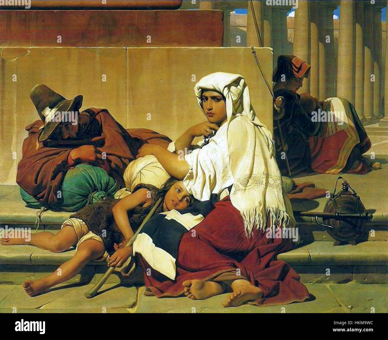Pilgrim Romy 'Pilgrims in Rome' by Paul Delaroche is a historical painting that ...