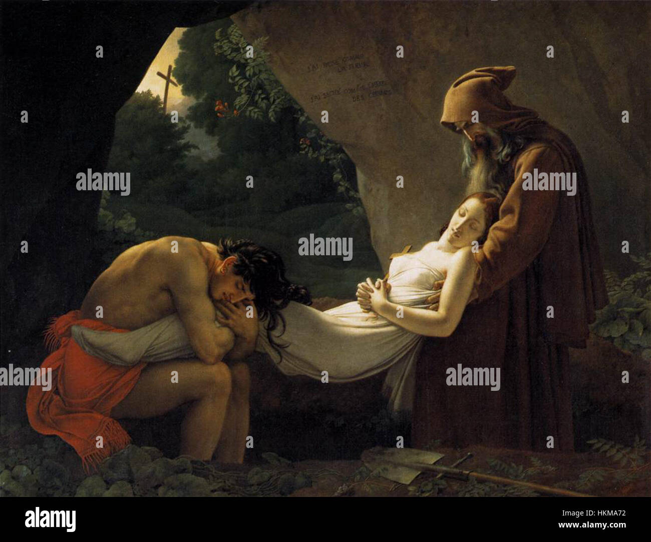 Vintage 1960 Girodet “The Entombment of Atala” Art Print Vintage 1960 Girodet “The Entombment of Atala” Art Print