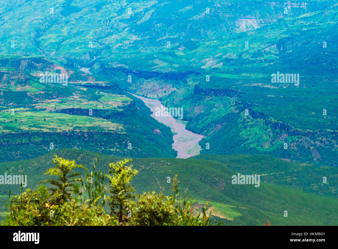 Landscape of Great Blue Nile Gorge, Bahir Dar, Ethiopia Stock Photo