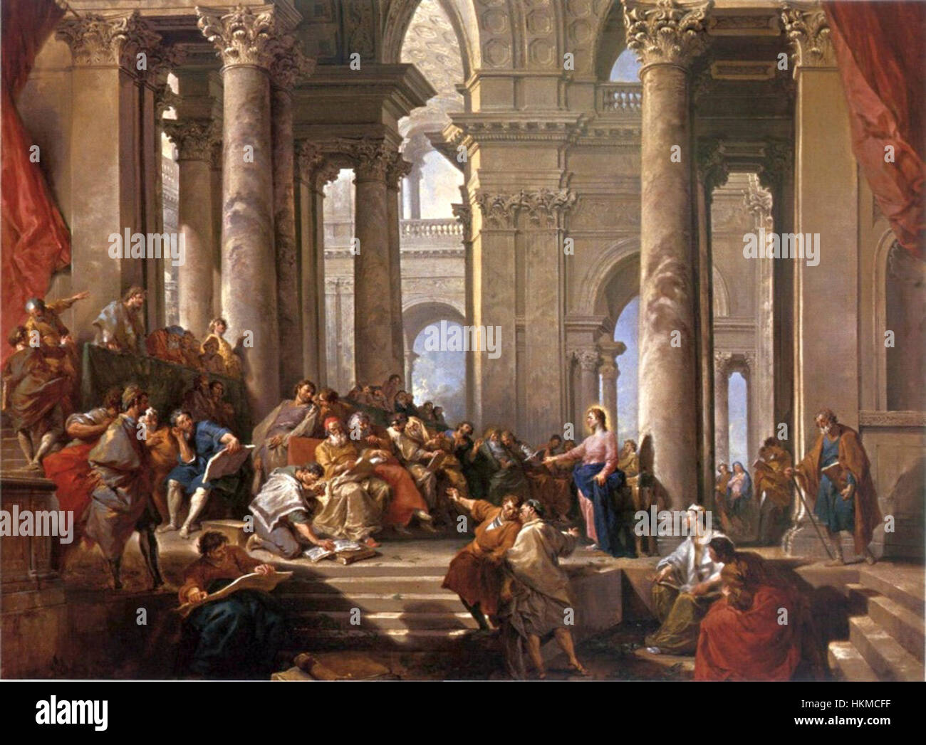 Jesus in the temple among the doctors hi-res stock photography and ...
