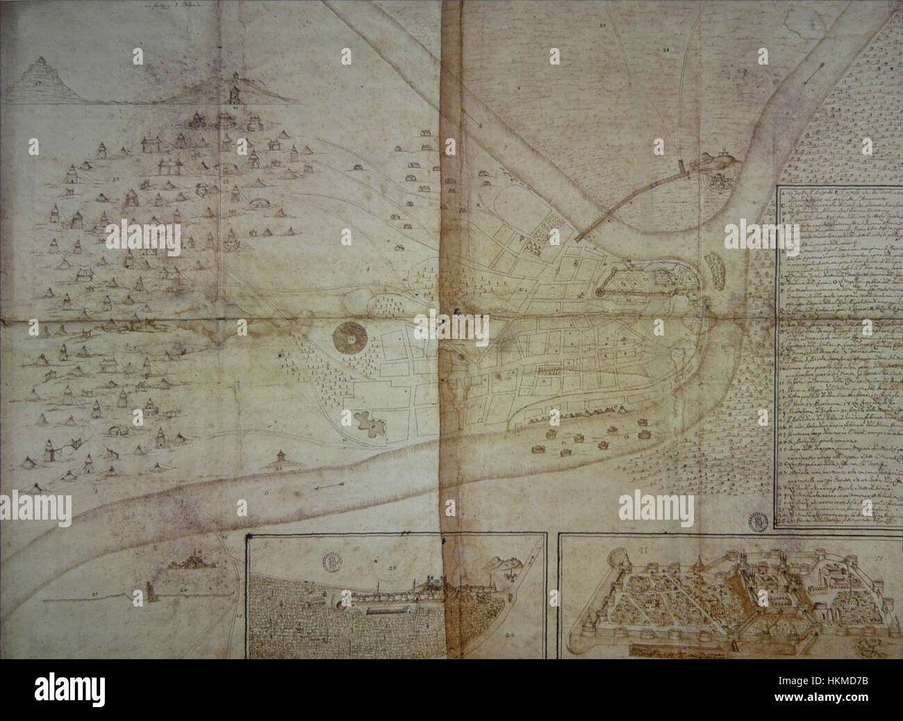 1683 spy plan of Belgrade Stock Photo