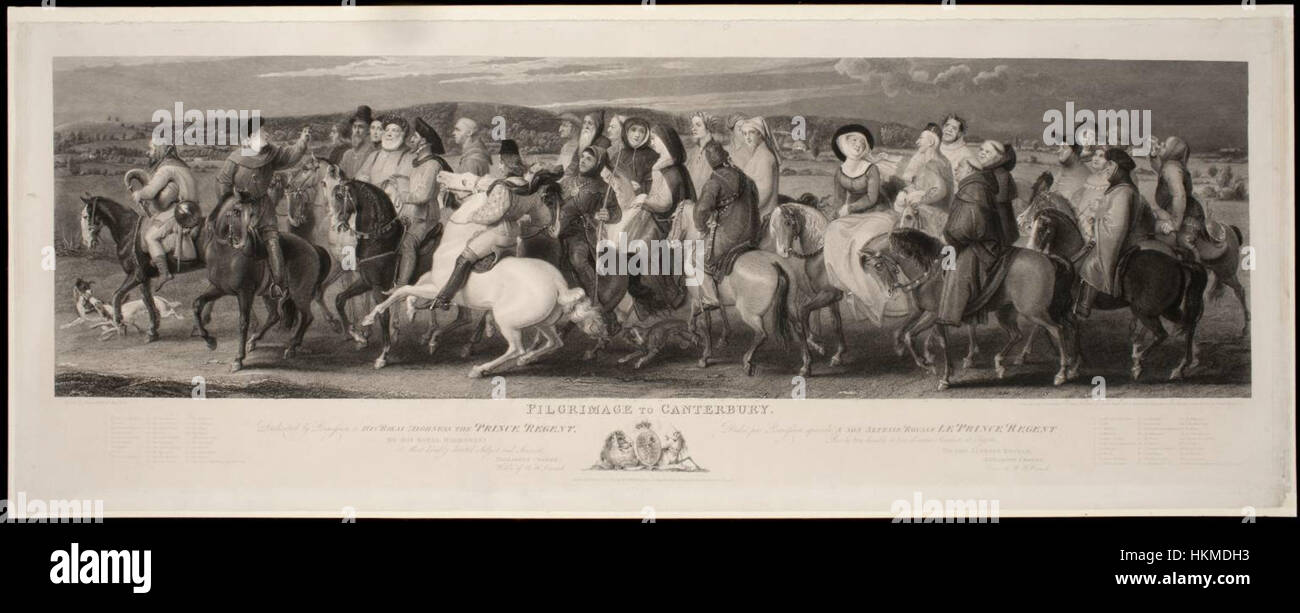 After Thomas Stothard, The Pilgrimage to Canterbury, engraved by Louis Schiavonetti and James Heath 1809-17 Stock Photo