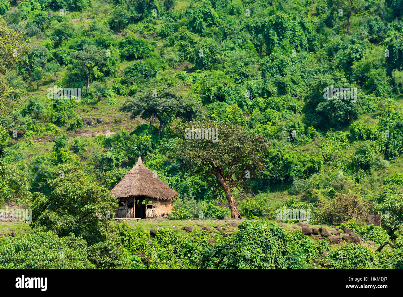 Traditional Village House In The Mountain, Bahir Dar, Ethiopia Stock ...