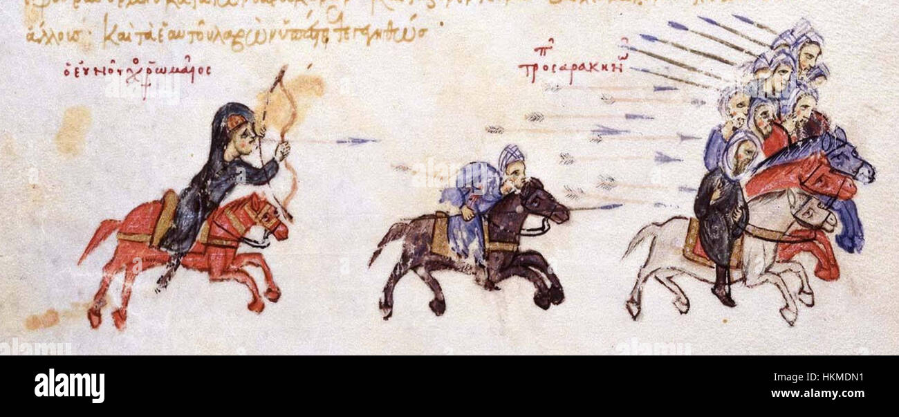 A Byzantine eunuch attacks the Arabs Stock Photo