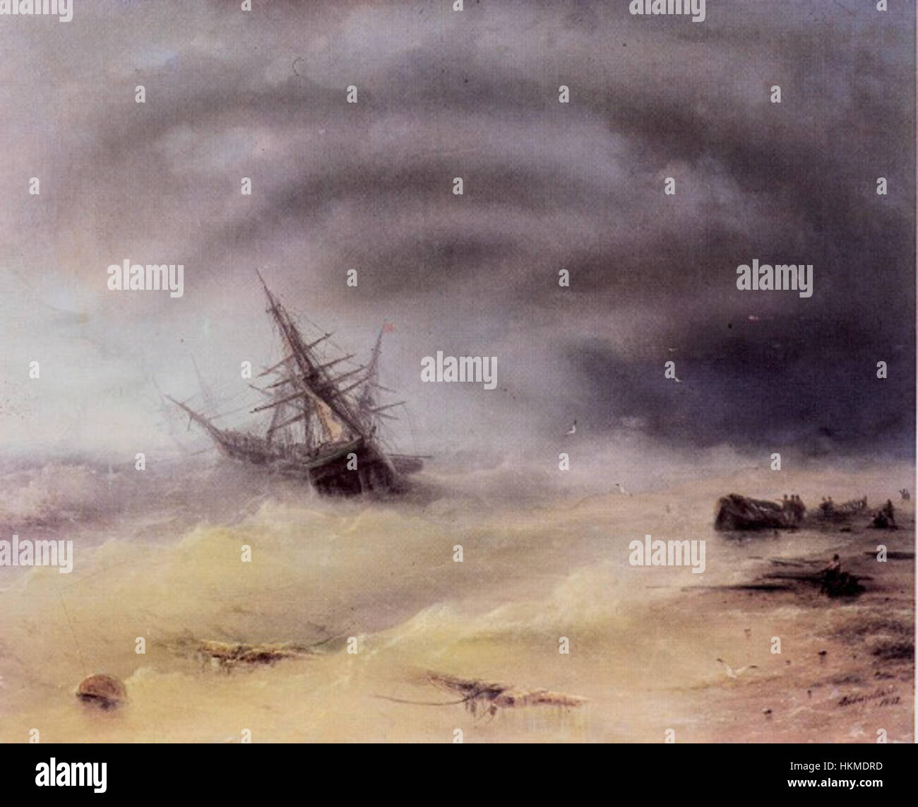 A storm painting by Ivan Constantinovich Aivazovsky from 1872 ...