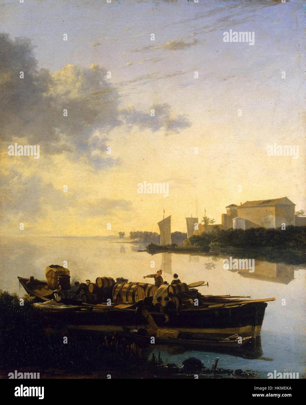 Adam Pijnacker - Barges on a River - WGA18536 Stock Photo