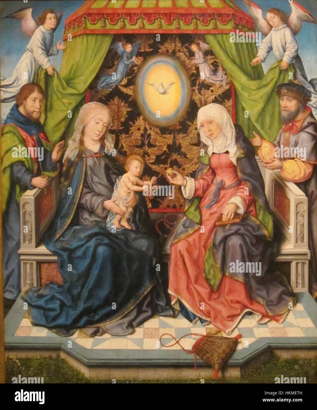 Aelbrecht Bouts - 'The Holy Family', oil on wood painting, c. 1520 Stock Photo