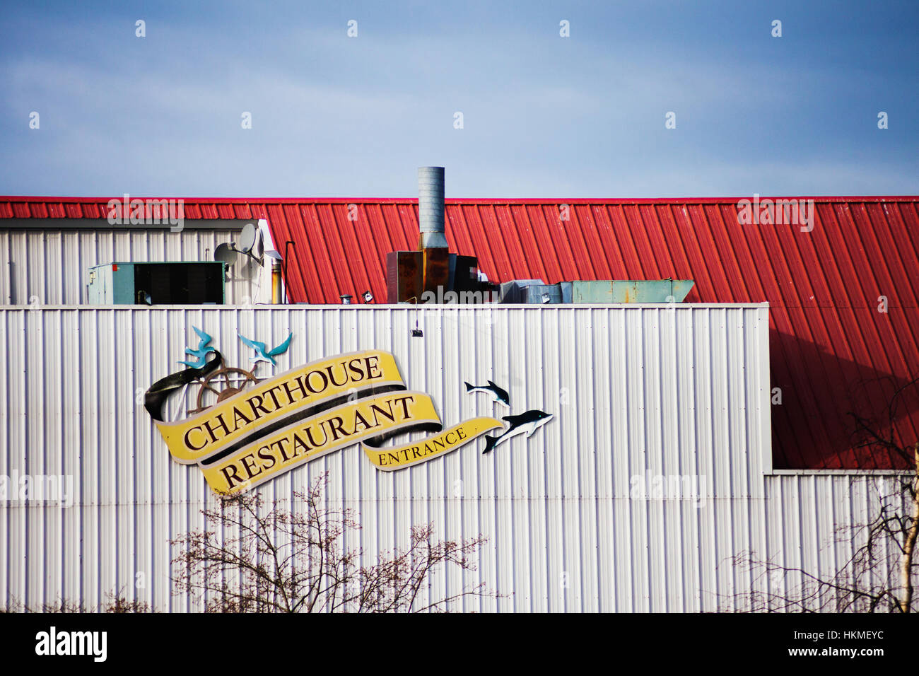 Charthouse restaurant entrance sign.  Steveston, BC, Canada Stock Photo