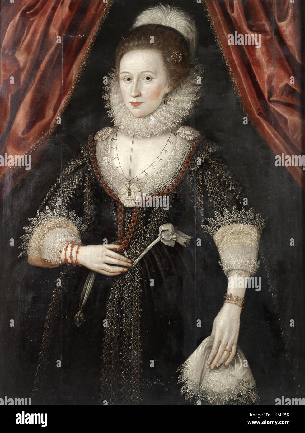 William Larkin circle of Portrait of a Lady Stock Photo Alamy