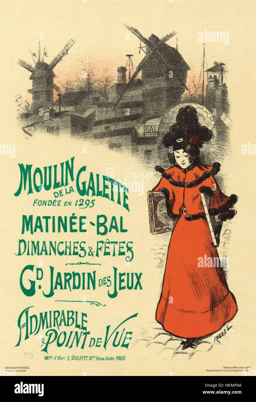 Affiche Moulin de la Galette, Roedel Stock Photo - Alamy