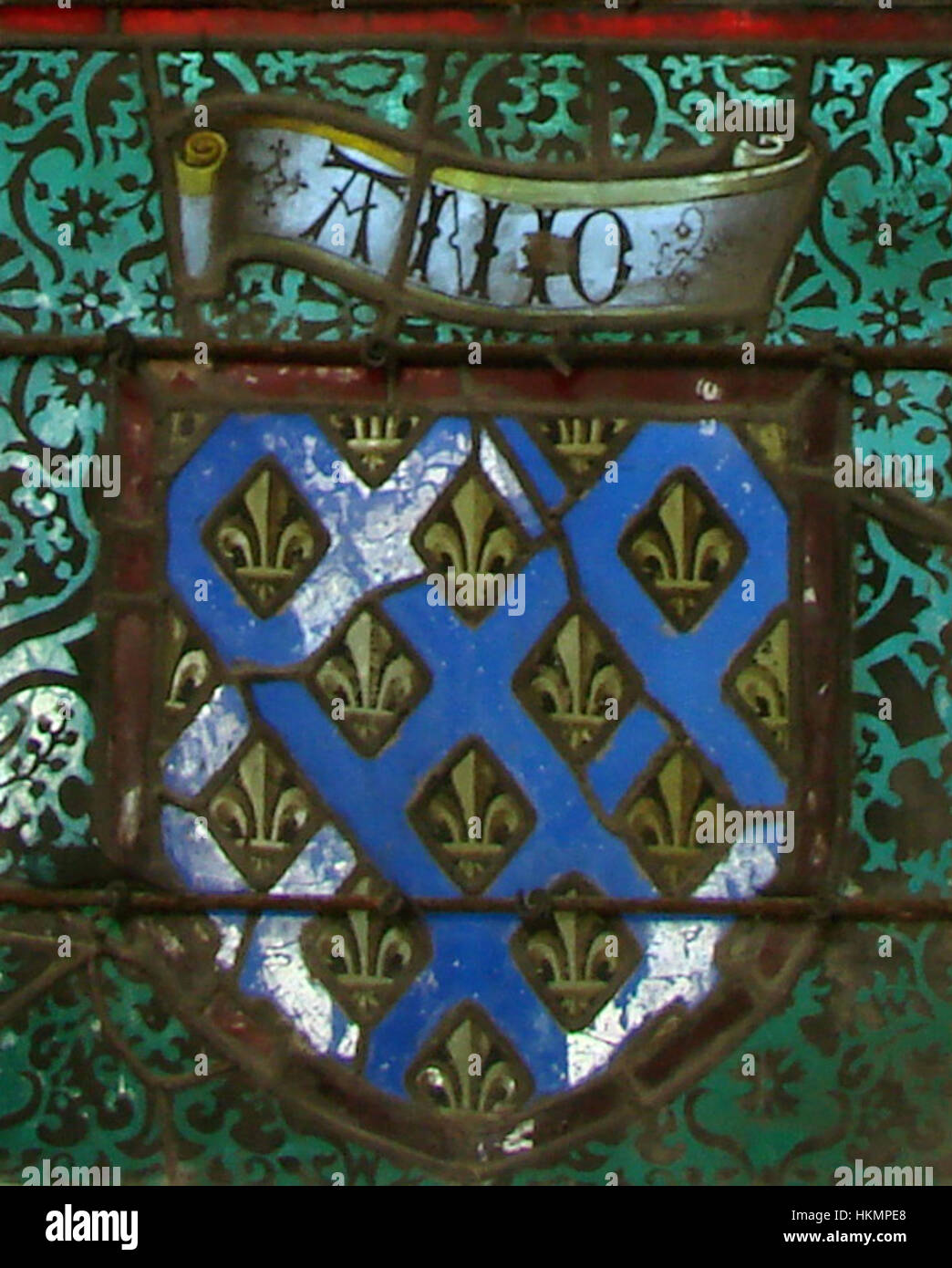 Anjou coat of arms, vitrail. 080208 01 Stock Photo Alamy