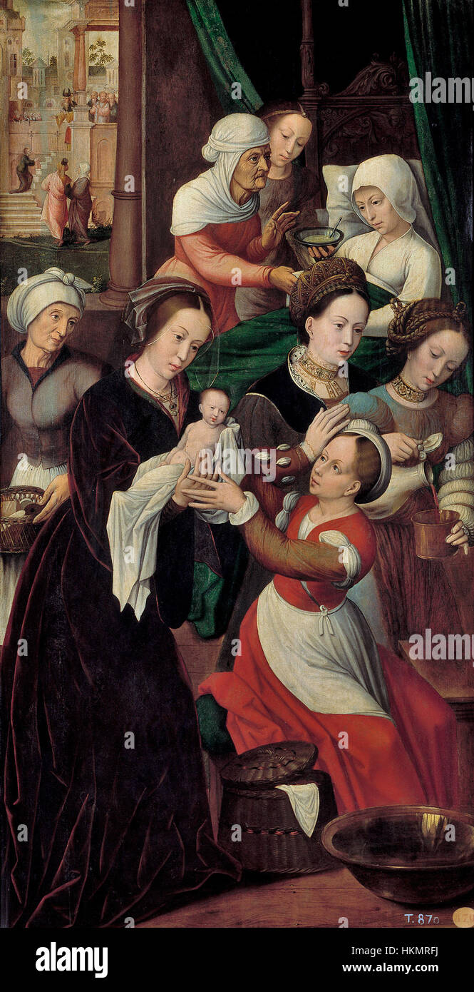 Ambrosius Benson - Nacimiento de la Virgen, Museo del Prado, Madrid Stock Photo