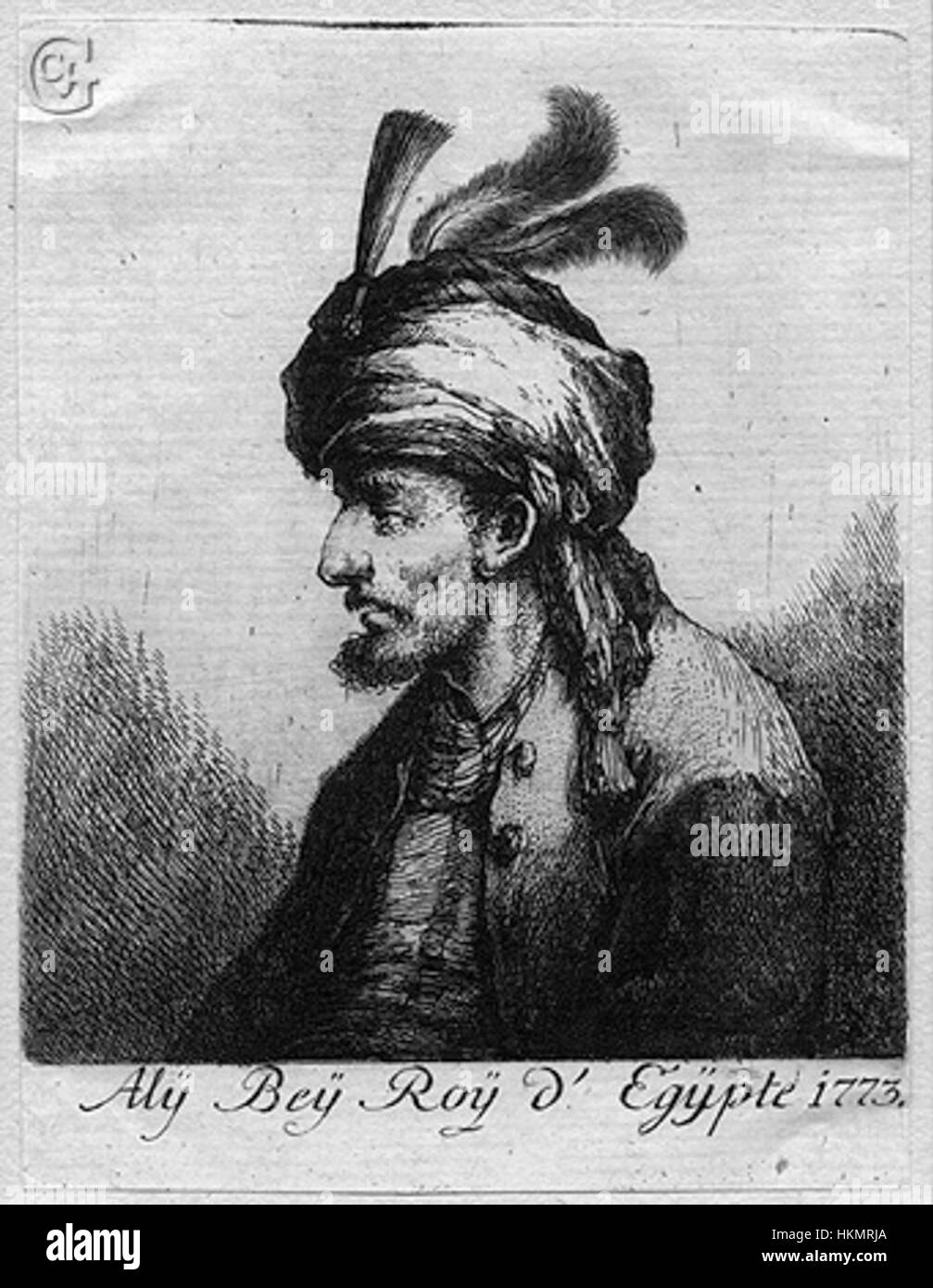 Aly Bey Roy d'Egypte 1773 Johann Andreas Benjamin Nothnagel Stock Photo