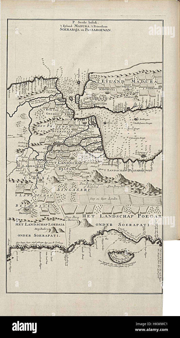 This historical map of part of Java, labeled AMH-7241-KB, offers a ...