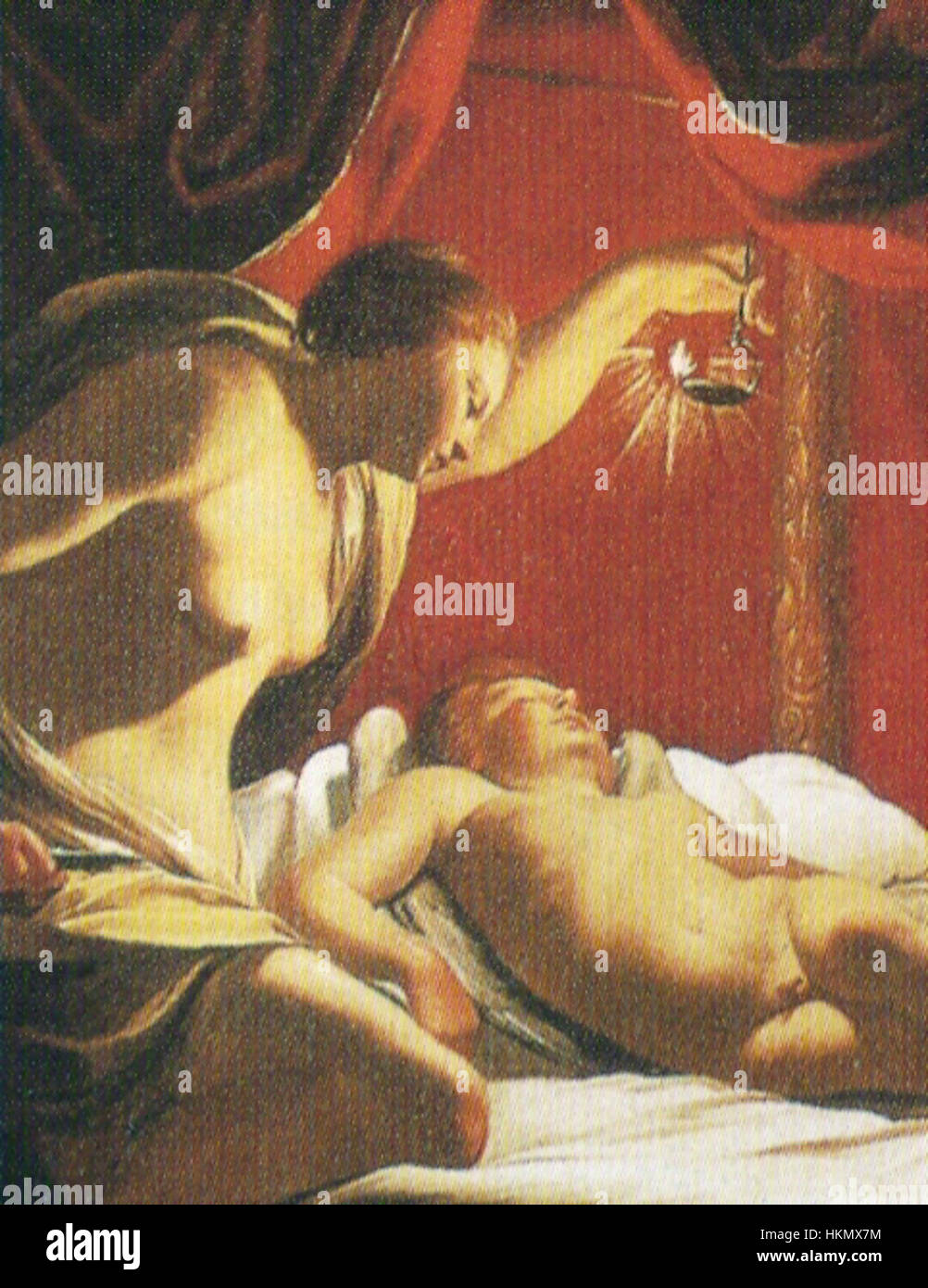 Bartolomeo Vivarini - Psyche betrachtet den schlafenden Amor - Detail Stock Photo