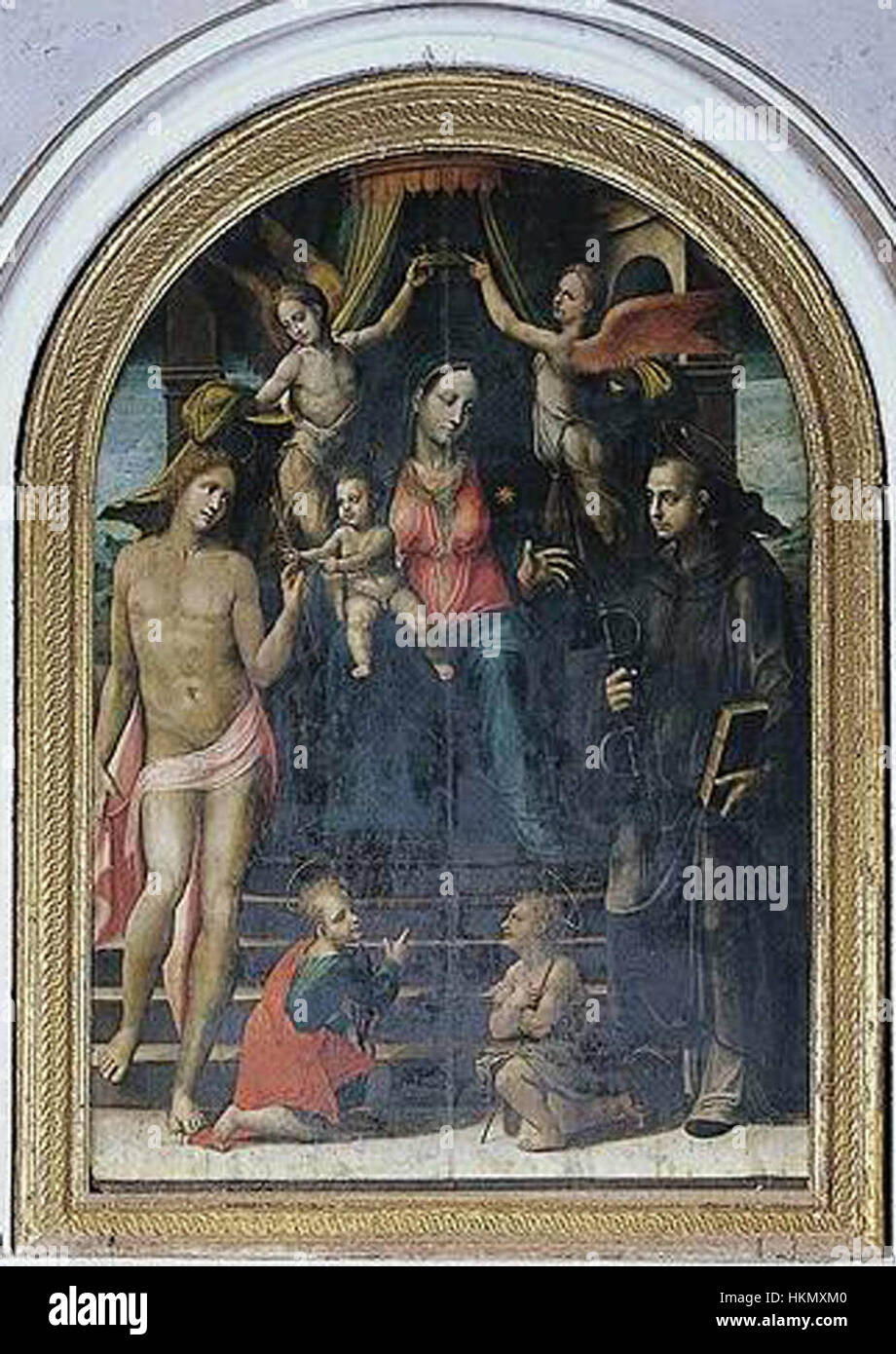 Bartolomeo Neroni detto il Riccio, Madonna col bambino e Santi Stock Photo